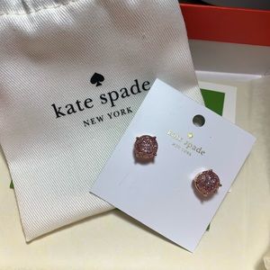 Pink glittery kate spade earrings